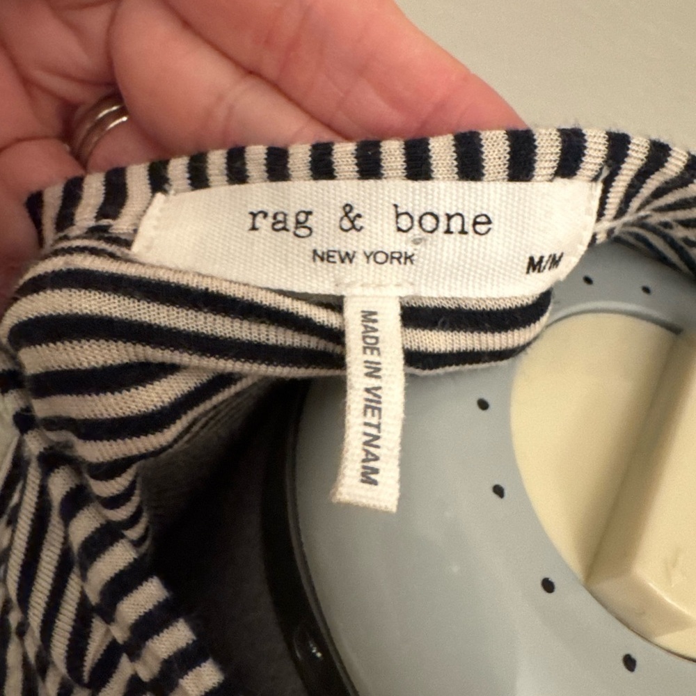 rag & bone Navy and White Striped Midi Dress - Picture 5 of 6
